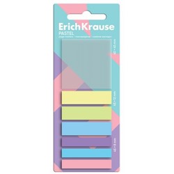 Закладки с клеевым краем 45х45, 45х12, 48х8 мм 7цвх20шт Pastel пластиковые 63164 ErichKrause