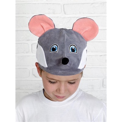 Шапка карнавальная «Мышка», велюр, хлопок, р-р 52-57