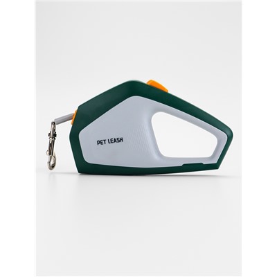 Рулетка - поводок для собак, лента 3 метра, белая/зелёная