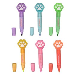 Текстовыделитель "Кошачьи лапки" двусторонний 77414 ассорти Centrum