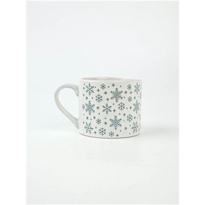 Кружка новогодняя керамическая «Снежинки», 320 мл, ручная работа