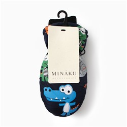 Варежки зимние детские MINAKU, тёмно-синие, 18 см