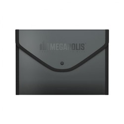 Папка с кнопкой   А4+ обшитая, с текстильной вставкой 50324 MEGAPOLIS непрозрачная, ассорти ErichKrause