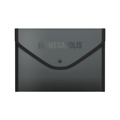 Папка с кнопкой   А4+ обшитая, с текстильной вставкой 50324 MEGAPOLIS непрозрачная, ассорти ErichKrause