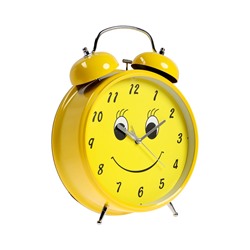 УЦЕНКА Часы - будильник настольные «Смайл», с подвесом, дискретный ход, d=20 см, 30×23 см, 2×АА