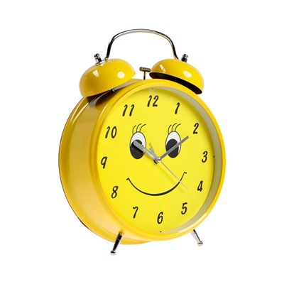 УЦЕНКА Часы - будильник настольные «Смайл», с подвесом, дискретный ход, d=20 см, 30×23 см, 2×АА