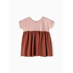 Платье для девочки «Крошка Я. Муслин», рост 68-74 см, коричневое