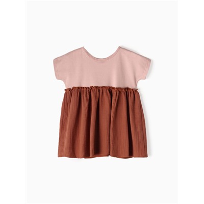 Платье для девочки «Крошка Я. Муслин», рост 68-74 см, коричневое