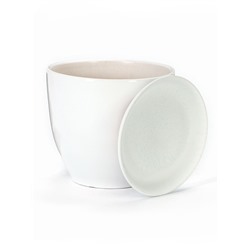 Горшок для цветов «Тюльпан», 5 л, d=23 см, h=21 см, керамика, с поддоном, белый