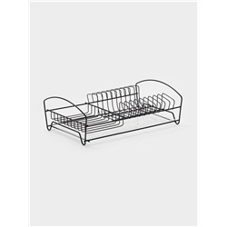 Сушилка для тарелок и кружек с поддоном, 39×25×12 см, чёрная