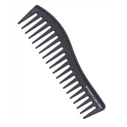 Kristaller Профессиональный гребень для волос редкозубый AC498, карбон, черный, 18 см 25309