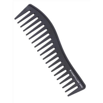 Kristaller Профессиональный гребень для волос редкозубый AC498, карбон, черный, 18 см 25309