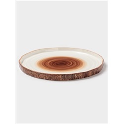 Тарелка Magistro Wood, d=25.3 см, фарфор, коричневая