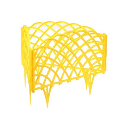 Ограждение декоративное, 34×270 см, 6 секций, пластик, жёлтое, «Диадема»