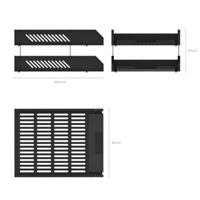 Набор из 2-х горизонтальных лотков для бумаг на металл.стержнях черный 4611 ErichKrause