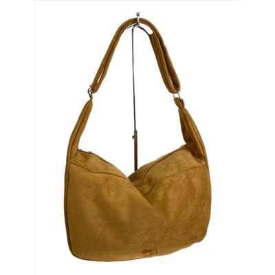 Женская сумка из искусственной замши, цвет светло коричневый