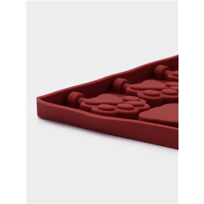 Форма для леденцов Доляна «Мишка», силикон, 25×10.5×1 см, 12 ячеек (3×3.3 см), с палочками, МИКС