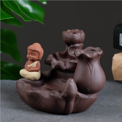 Подставка для благовоний TAKE IT EASY «Будда у водопада», набор благовоний конусы, стелющийся дым, 12×9 см