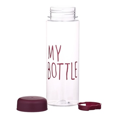 Бутылка для воды My bottle, 500 мл, 19.5×6 см, чехол в комплекте, бордовая