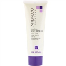 Andalou Naturals, SPF 18, Лосьон для лица, сверхпрозрачная дневная защита с антивозрастным действием, 80 мл (2,7 жидк. унции)