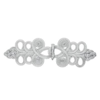 Плетёная застежка серебро длина 22 см, в наборе 10 штук