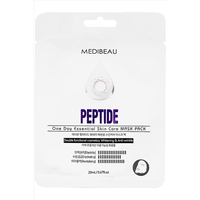 MEDIBEAU Маска тканевая для лица с пептидами / One Day Essential Skin Care Mask Pack Peptide, 20 мл KRISTALLER, 1118730