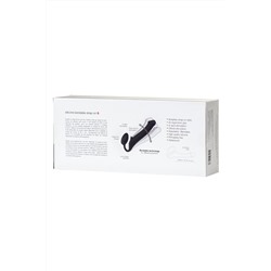 Черный безремневой страпон Silicone Bendable Strap-On - size S
