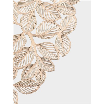 Набор салфеток сервировочных на стол Доляна «Листья», 38×38 см, 4 шт., ПВХ, золотистый