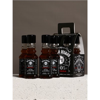 Гель для душа «Крутой мужик», набор 4 шт. × 100 мл, Чистое счастье