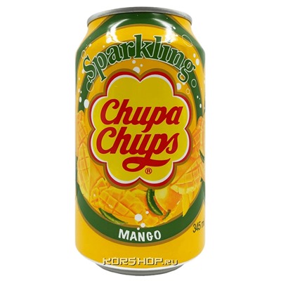 Газированный напиток со вкусом манго Chupa Chups, Корея, 345 мл. Срок до 12.01.2026.Распродажа