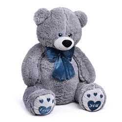 Медведь Пьер с бантом В130 серый