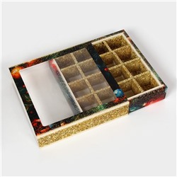 Коробка под 16 конфет «С Новым годом!», 17.5×17.5×3.5 см