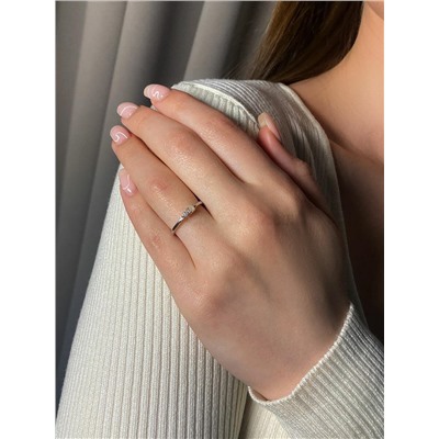 Кольцо из серебра с нат.эфиопским опалом и фианитами родированное 925 пробы К-2319рк117200