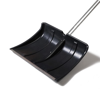 Лопата для уборки снега, пластиковый ковш 480×360 мм, алюминиевая планка, алюминиевый черенок, «Циклон»