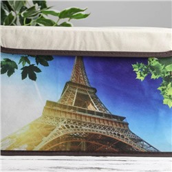 Короб стеллажный для хранения с крышкой «Эйфелева башня», 38×25×24 см