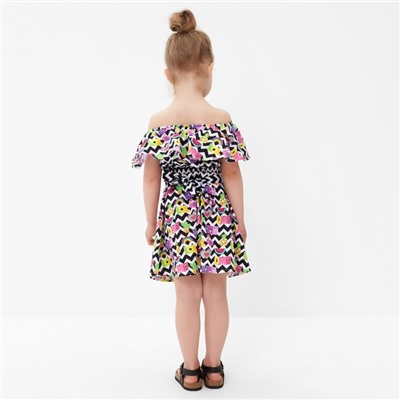 Комплект для девочки, цвет чёрный/белый, рост 104 см