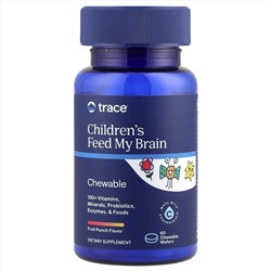 Trace Minerals Research, Feed My Brain, для детей, со вкусом фруктового пунша, 60 жевательных вафель