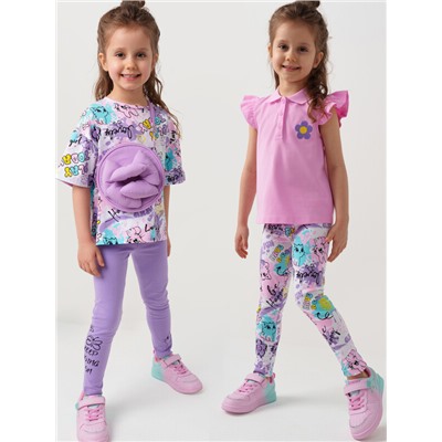 Брюки трикотажные для девочек (легинсы), 2 пары в комплекте