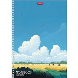 Тетрадь А4  96л линия на спирали "Далекие горизонты" перф. на отрыв (093678) Хатбер