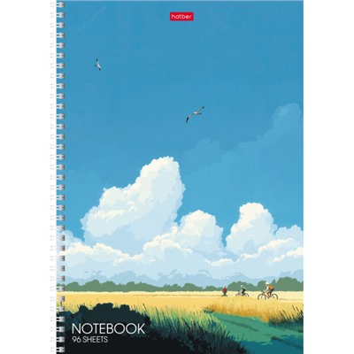 Тетрадь А4  96л линия на спирали "Далекие горизонты" перф. на отрыв (093678) Хатбер