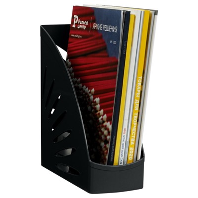 Лоток для бумаг вертикальный 110 мм "Тропик" черный ЛТ350/ЛТВ-31107 Стамм