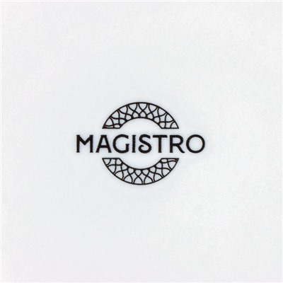Чайная пара Magistro Rodos, 2 предмета: чашка 220 мл, блюдце d=15 см, фарфор, белая