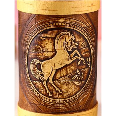 Туес «Конь вороной», банка для хранения, береста