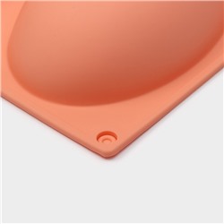 Форма для выпечки Доляна «Яйцо», силикон, 30×17.5 см, 5 ячеек (10×7×3.5 см), персиковый