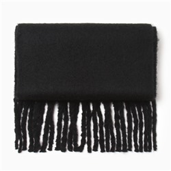 Шарф зимний объемный с кистями MINAKU, размер 210×38+18 см, чёрный