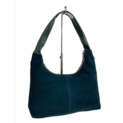 Женская сумка из натуральной замши и искусственной кожи, цвет зеленый