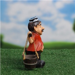 Садовая фигура из полистоуна «Дедушка с ведрами», 20×7×19 см, Greengo