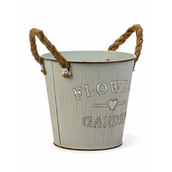 Кашпо «Ведёрко цветочный сад», 13×13×12 см, белое