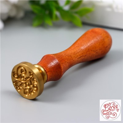 Сургучная печать с деревянной ручкой «Love и узоры», 9×2.5×2.5 см