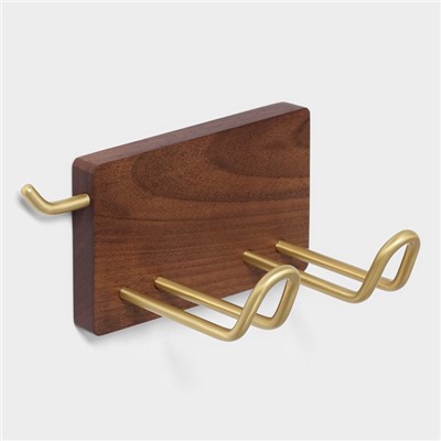 Держатель для фена Stölz Hölzern Premiere, ореховое дерево, алюминий, 20.5×11×8 см